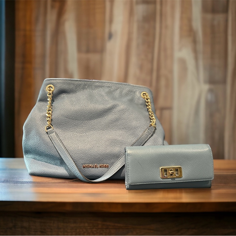 Michael Kors Light Blue HandBag and Wallet